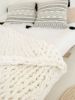 Chunky knit blanket white | Linens & Bedding by Anzy Home. Item composed of fiber