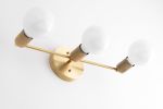 Three Bulb Vanity - Model No. 0518 | Sconces by Peared Creation. Item composed of brass