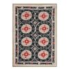 Vintage Black and Pink Suzani from Samarkand Uzbekistan | Tapestry in Wall Hangings by Vintage Pillows Store. Item composed of cotton
