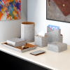 Dual Tone Gray with Suede Room Set | Decorative Objects by Rikan