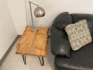 Live Edge Accent Table with Steel Hairpin Legs | Side Table in Tables by Carlberg Design. Item composed of maple wood compatible with minimalism and rustic style
