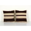 Set of Two Floor Natural Kilim Pillow | Cushion in Pillows by Vintage Pillows Store. Item composed of cotton