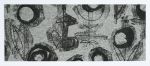 Table Runner Merino Wool  'Fingerprint Flower' Black on Grey | Linens & Bedding by Lorraine Tuson