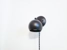 Plug In Bedside Sconce, Matte Black, LED Globe, Modern | Sconces by Retro Steam Works. Item composed of fabric & metal compatible with minimalism and mid century modern style