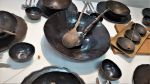 Unique Black Ceramic Dinnerware Set for 8 - Complete 33 | Plate in Dinnerware by YomYomceramic. Item composed of stoneware