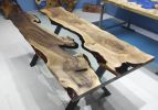 Walnut Dining Epoxy Table, Epoxy Dining Table, River Resin | Tables by LuxuryEpoxyFurniture. Item composed of wood & synthetic