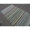Vintage Striped Modern Turkish Rag Rug 3'11'' x 10'6'' | Runner Rug in Rugs by Vintage Pillows Store. Item made of cotton