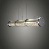 Crystal Cage LED Linear Suspension Chandelier Gold | Chandeliers by Michael McHale Designs. Item composed of steel and glass