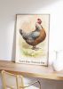 Vintage Hen Print Set of 2, Vintage Farmhouse Chicken Art | Prints by Capricorn Press. Item composed of paper in boho or minimalism style