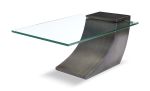 Clasp Cocktail table antique brushed bronze | Coffee Table in Tables by Greg Sheres. Item made of wood with glass