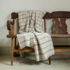 Ivory & Black Grid Remnants of Chanel Half Blanket 65x118 | Throw in Linens & Bedding by Vantage Design