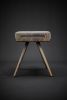 Stool Solid Walnut Board and Walnut Legs | Chairs by Manuel Barrera Habitables. Item composed of oak wood and fabric