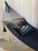 Woven Black Hammock With Wood Spreaders | JULIANNA BLACK | Chairs by Limbo Imports Hammocks. Item made of wood with cotton