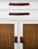 Wine Leather Handle [Flat End] | Pull in Hardware by Keyaiira | leather + fiber | Artist Studio in Santa Rosa. Item composed of leather