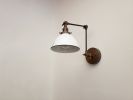 Swing Arm Adjustable Wall Light - Antique Brass | Sconces by Retro Steam Works. Item composed of metal compatible with industrial style