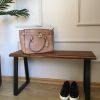 Black Farmhouse Entryway Bench, Reclaimed Wood Bench | Benches & Ottomans by Picwoodwork. Item composed of wood