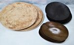 Rustic Ceramic Dinner Plates Set, 3 pieces Dinnerware set | Dinnerware by YomYomceramic. Item made of stone