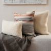 Orange & Black Embroidered Abstract Stripes Pillow 20x20 | Pillows by Vantage Design