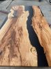 Black Epoxy Resin Dining Table - Resin River Table | Tables by Tinella Collection. Item made of wood & synthetic compatible with contemporary and art deco style