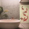 Koi - Coral | Wallpaper in Wall Treatments by Brenda Houston. Item made of fabric & paper