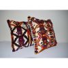 18" X 18" Pair Turkish Anatolian Tulu Pillow | Sham in Linens & Bedding by Vintage Pillows Store. Item made of cotton with fiber
