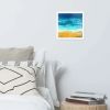 Framed Print - Mystic Sea - Fluid Abstract Ocean Gold Art | Work by Eman's Gallery