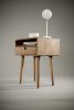 Mid Century Nightstand Bedside Table with Drawer | Storage by Manuel Barrera Habitables. Item composed of walnut