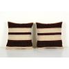 Ethnic Striped Turkish Square Kilim Pillow Cover | Sham in Linens & Bedding by Vintage Pillows Store. Item made of fabric
