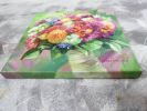 Bridal flowers portrait painting canvas original art, Custom | Oil And Acrylic Painting in Paintings by Natart. Item made of canvas with synthetic