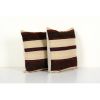 Set of Two Floor Natural Kilim Pillow | Cushion in Pillows by Vintage Pillows Store. Item composed of cotton