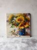 Sunflowers art painting, Yellow flowers canvas painting | Oil And Acrylic Painting in Paintings by Natart. Item made of canvas & synthetic compatible with contemporary style
