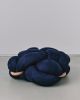 (M) Indigo Blue Vegan Suede Knot Floor Cushion | Pouf in Pillows by Knots Studio. Item made of wood with fabric