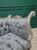 French Style Settee/ Aged Stressed Solid Wood Frame / Tufted | Chaise Lounge in Couches & Sofas by Art De Vie Furniture
