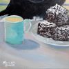 Bondi Lamington - Original painting | Oil And Acrylic Painting in Paintings by Meredith H. Item made of canvas works with boho & contemporary style