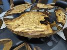 Living Edge Round Dining Table, Kitchen table,Clear Epoxy | Tables by LuxuryEpoxyFurniture. Item composed of wood and synthetic