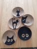 Set of 11 Cat Wall Plates | Decorative Plate in Decorative Objects by Sarmal Design. Item made of bamboo with cotton works with boho & mid century modern style