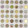 One Hundred Map Dots Collage With Gold Leaf | Paintings by Amelia Coward