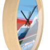 Reflection - Mountain Clock Colorful 10 Inch | Shilo Ratner | Oil And Acrylic Painting in Paintings by Shilo Ratner