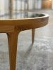 Modern Round Wood Coffee Table with Glass Top, USA made | Tables by Marco Bogazzi