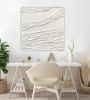 White wrinkled textured wall art fabric 3d textured canvas | Mixed Media in Paintings by Berez Art. Item made of canvas works with minimalism & mid century modern style