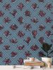 Trellis - Magnolia Flowers - Dark Magenta Reverse Blue Green | Wallpaper in Wall Treatments by Sean Martorana. Item made of paper