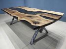 Custom Order Smoke Epoxy Dining Table, Walnut Resin Table | Tables by LuxuryEpoxyFurniture. Item made of wood with synthetic