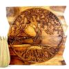 Haussmann® Wood Tree of Life Round on Uneven Boards 36 x 36 | Engraving in Art & Wall Decor by Haussmann®