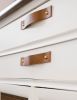 Nicotine Leather Handle [Flat End] | Pull in Hardware by Keyaiira | leather + fiber | Artist Studio in Santa Rosa. Item composed of fabric and leather