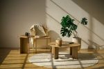 "Texture" Side Table | Tables by THE IRON ROOTS DESIGNS. Item made of oak wood