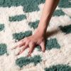 checkered moroccan beni ourain rug, Authentic green berber R | Rugs by Benicarpets