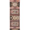 Turkish Puprle Brown Kilim Extra-Long Hallway Runner | Runner Rug in Rugs by Vintage Pillows Store. Item composed of cotton and fiber