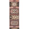 Turkish Puprle Brown Kilim Extra-Long Hallway Runner | Runner Rug in Rugs by Vintage Pillows Store. Item composed of cotton and fiber