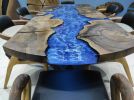 Living Edge Dark Walnut Resin Dining Table, Kitchen table | Tables by LuxuryEpoxyFurniture. Item made of wood & synthetic