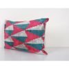 Silk Ikat Velvet Lumbar Pillow Cover - Ethnic Decorative Pin | Cushion in Pillows by Vintage Pillows Store